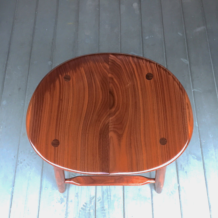 Counter Stool, Black Walnut Stool - 25" - Oval Seat