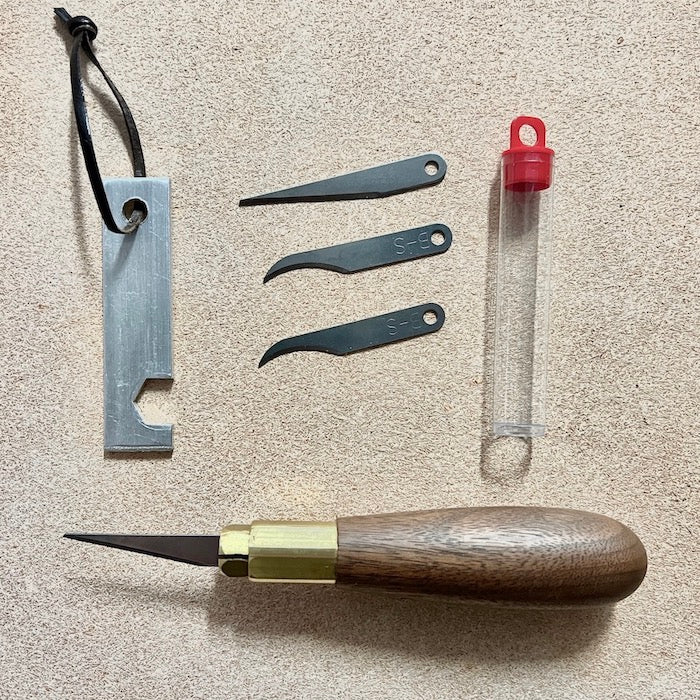 Craft Knife, Utility Knife with Black Walnut Handle