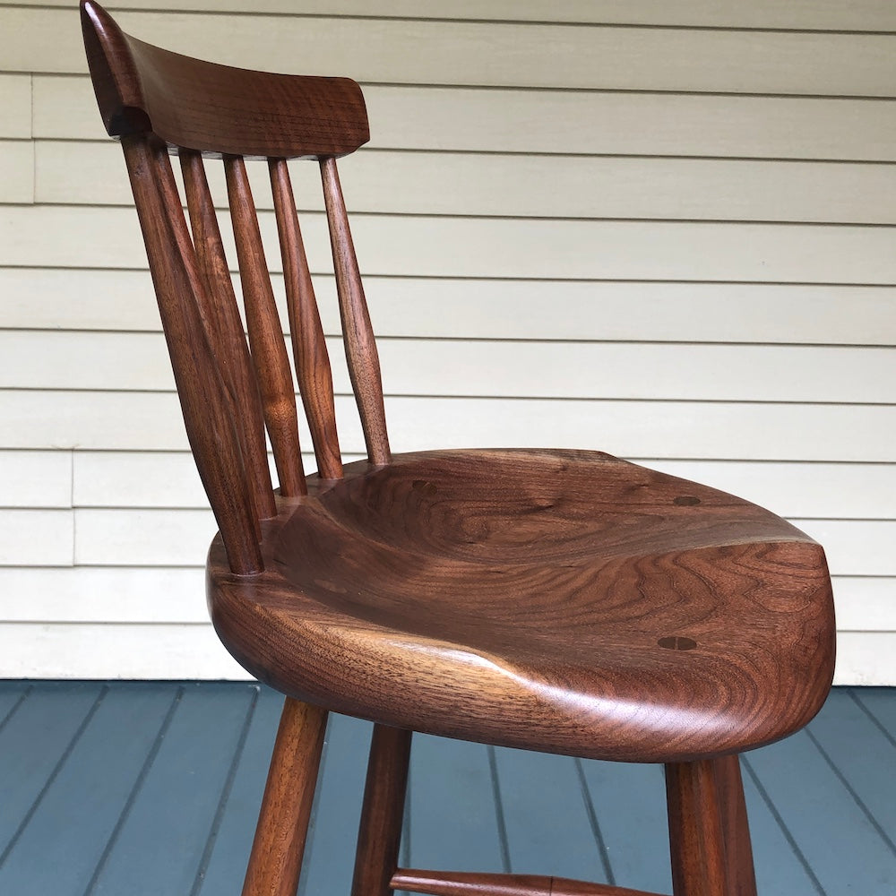 Counter Stool with Back - Black Walnut