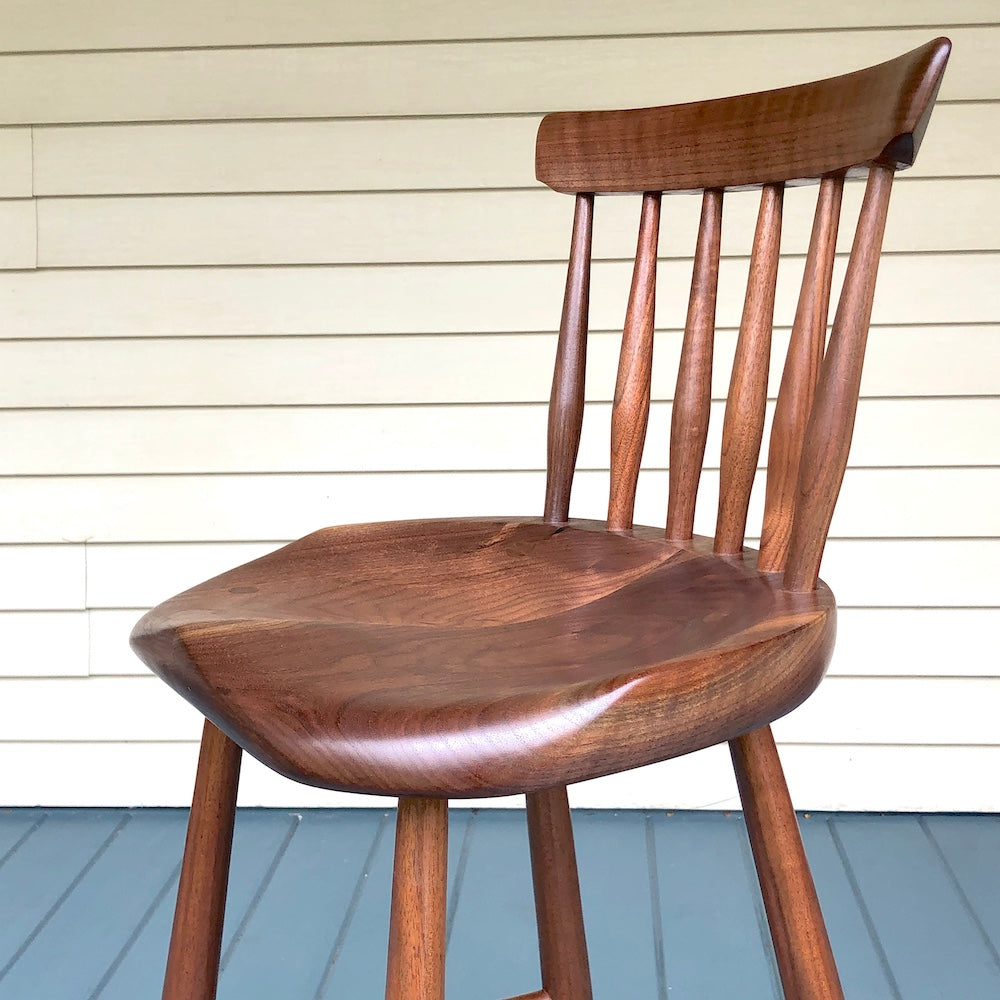 Counter Stool with Back - Black Walnut