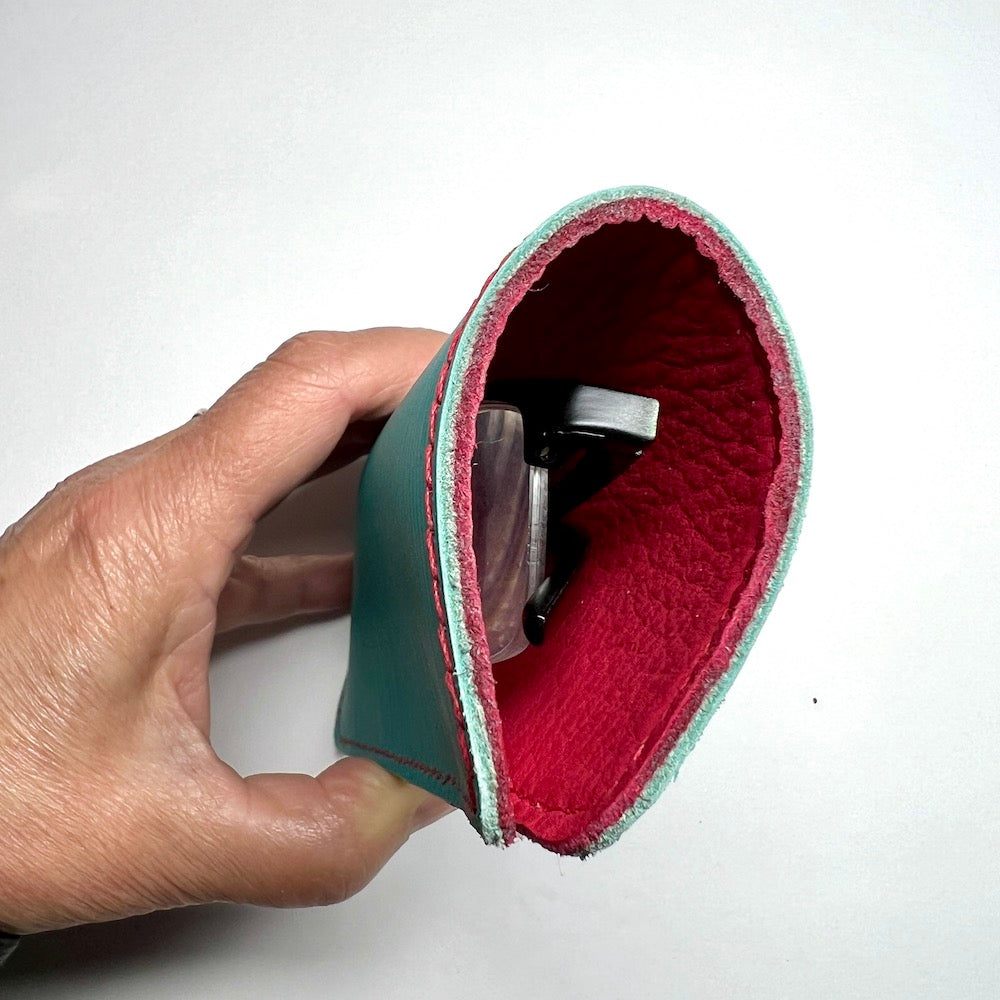 Eyewear Case, EPI Leather Sleeve for Medium Reading / Rx Glasses