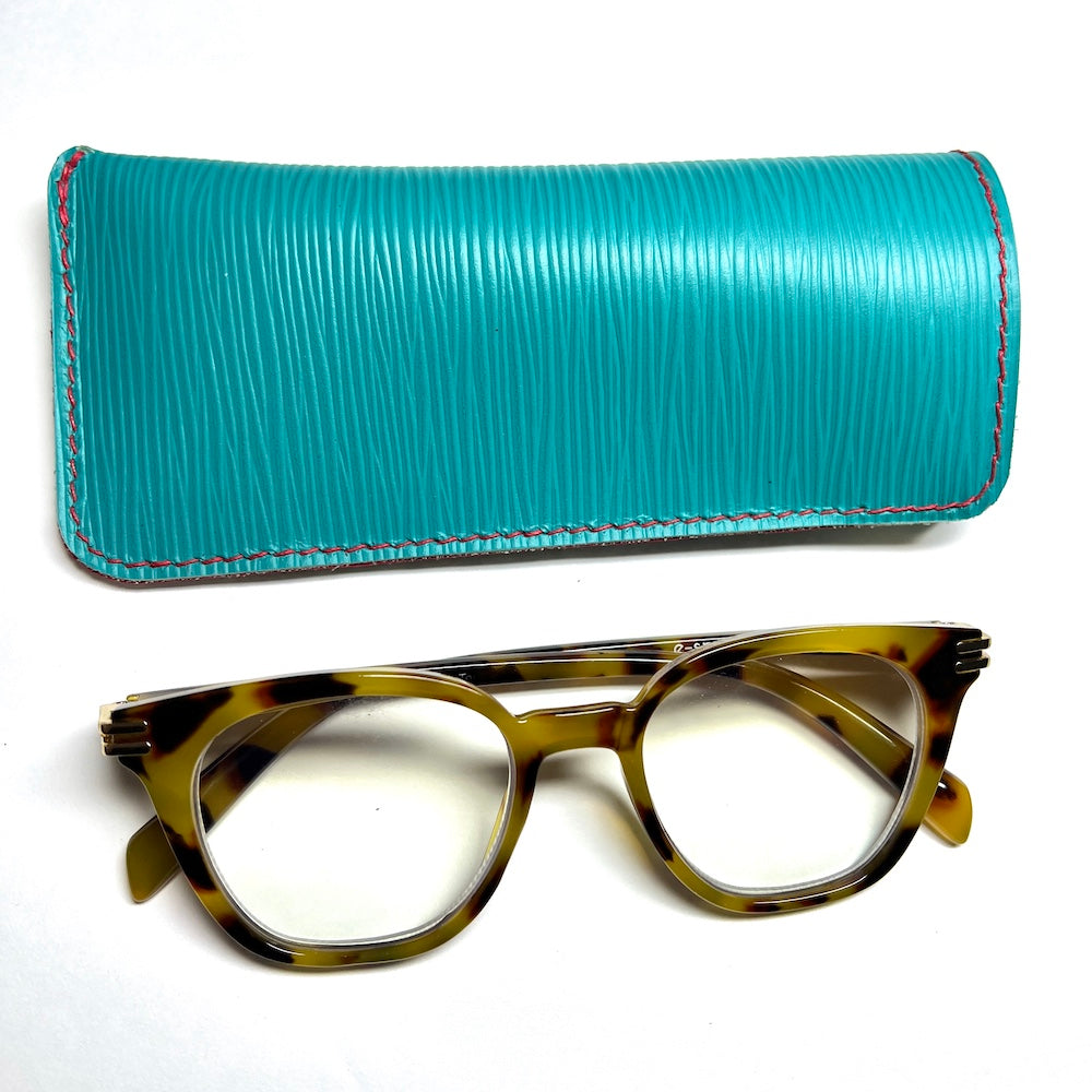 Eyewear Case, EPI Leather Sleeve for Medium Reading / Rx Glasses