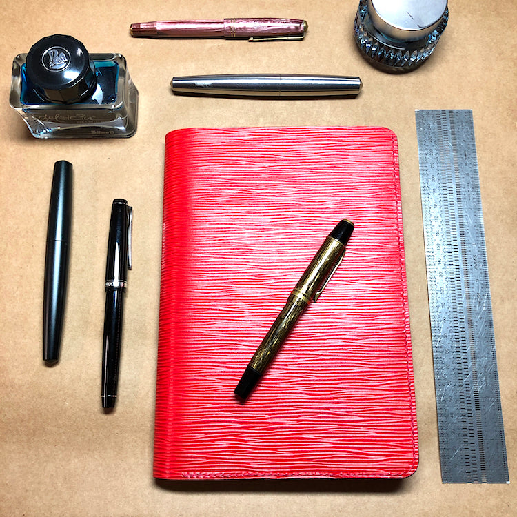 A5 Leather Notebook or Travel Journal Cover with 3 Pockets by GARNY