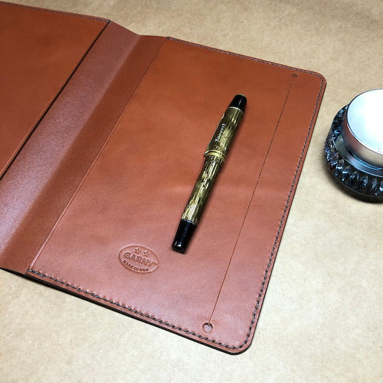 A5 Leather Notebook or Travel Journal Cover with 3 Pockets by GARNY