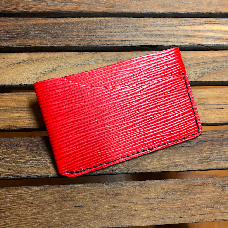 Red Minimalist Wallet, Leather Case, Everyday Carry, Wallet by GARNY
