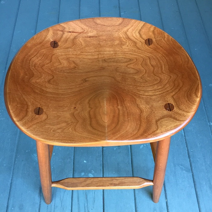 Kitchen Counter Stool, Cherry Wood - 25" - Oval Seat