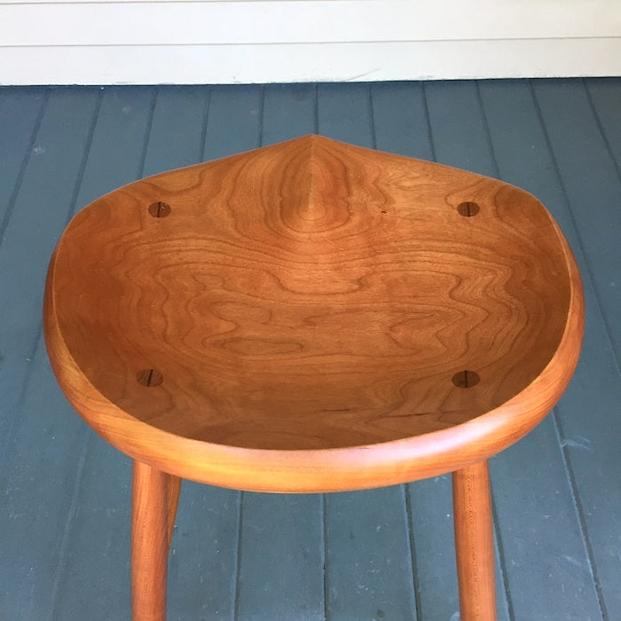 Kitchen Counter Stool, Cherry Wood - 25" - Oval Seat