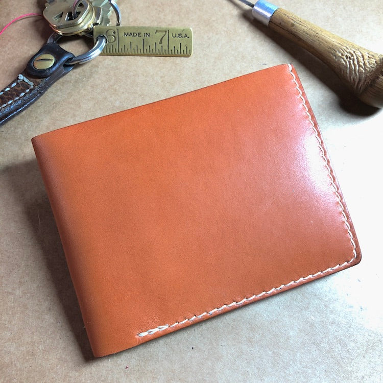 GARNY No.14 Whiskey - Billfold Wallet, Classic Traditional Leather Wallet