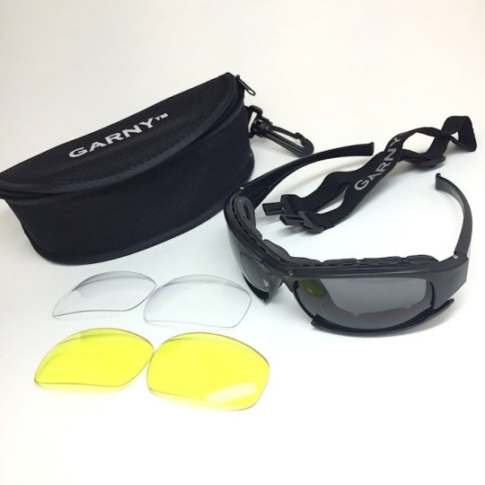 Wear it as sunglasses or goggles with 3 sets of changeable lenses.