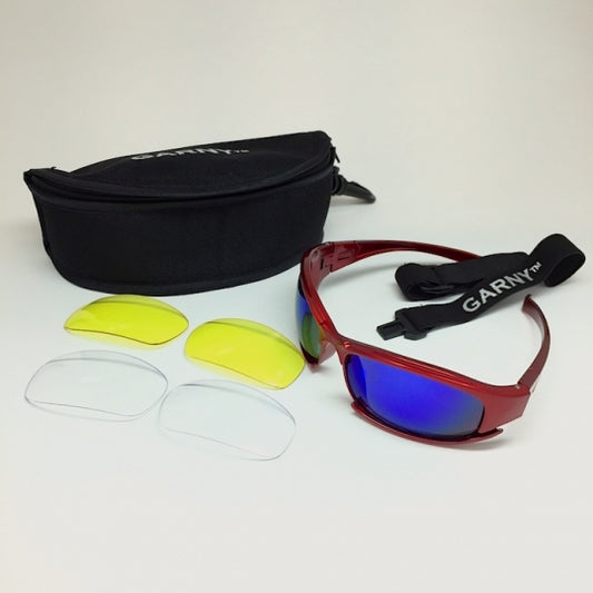Wear it as sunglasses or goggles with 3 sets of changeable lenses.