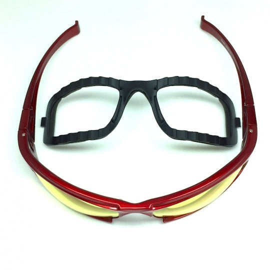 Wear it as sunglasses or goggles with 3 sets of changeable lenses.