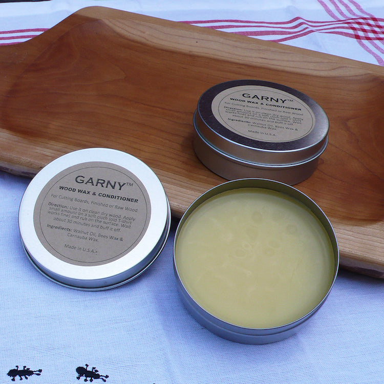 Natural wood wax and wood conditioner for finished or raw wood. Wood sealer by GARNY.