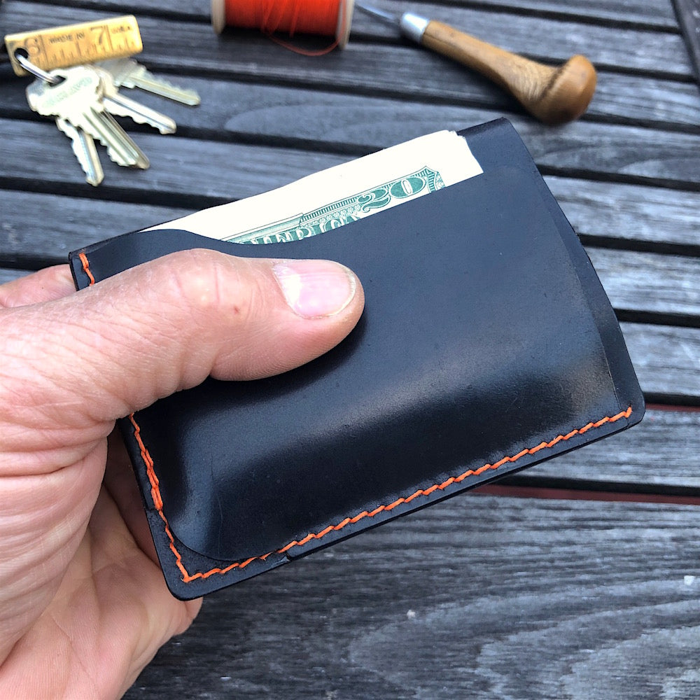 Shell cordovan leather wallet. 