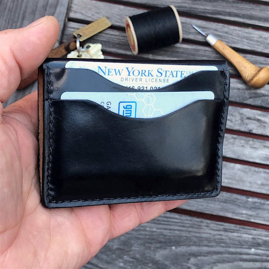 Shell cordovan leather wallet.