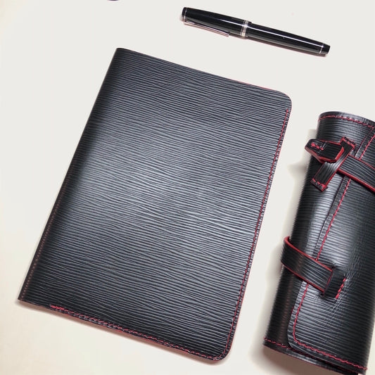 Journal Cover, EPI Leather Notebook Cover -A5- with 3 Pockets