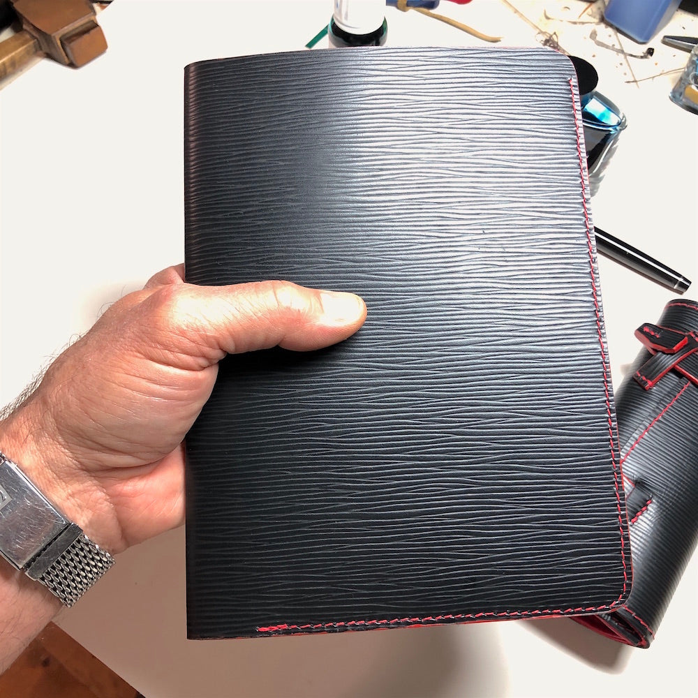 Journal Cover, EPI Leather Notebook Cover -A5- with 3 Pockets