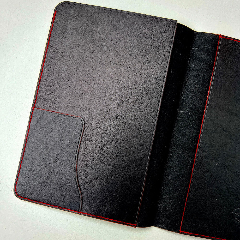 Leather Notebook Cover, Journal Cover - A5 - with 3 Pockets