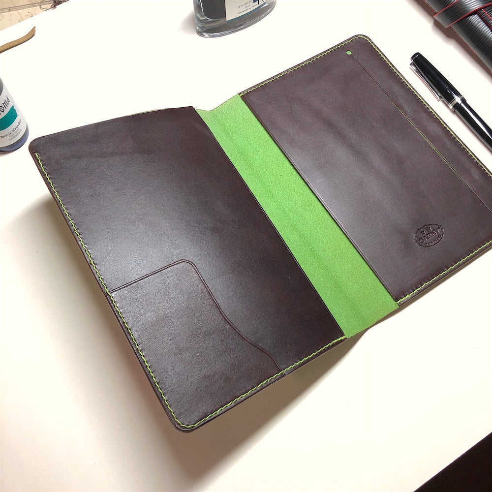 Journal Cover, EPI Leather Notebook Cover -A5- with 3 Pockets