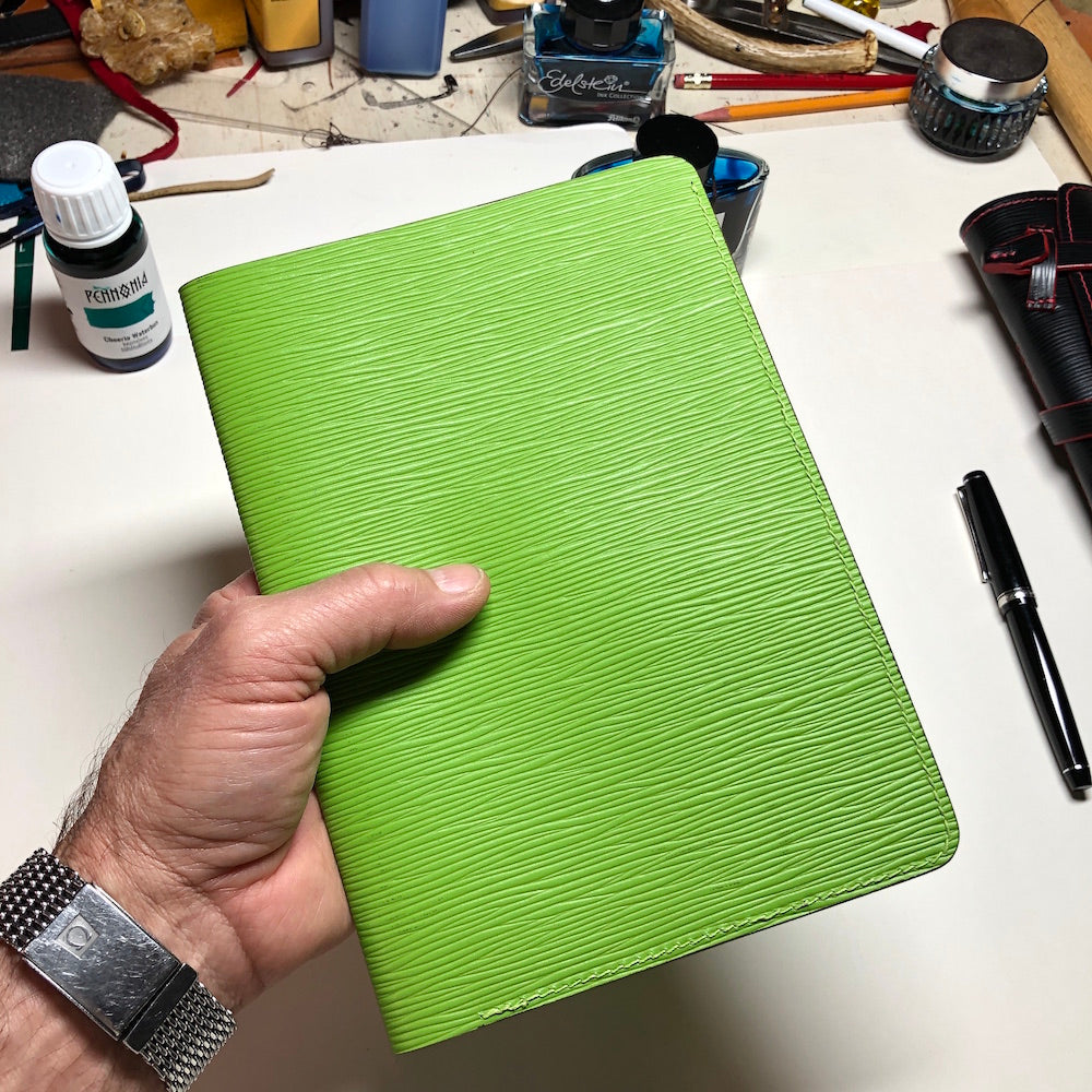 Journal Cover, EPI Leather Notebook Cover -A5- with 3 Pockets