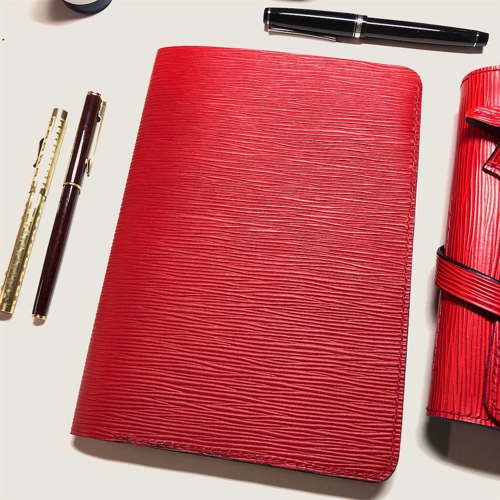 Journal Cover, EPI Leather Notebook Cover -A5- with 3 Pockets