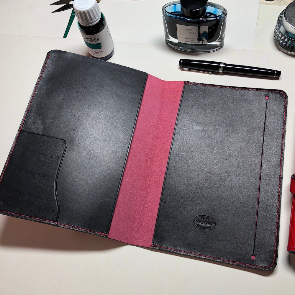 Journal Cover, EPI Leather Notebook Cover -A5- with 3 Pockets