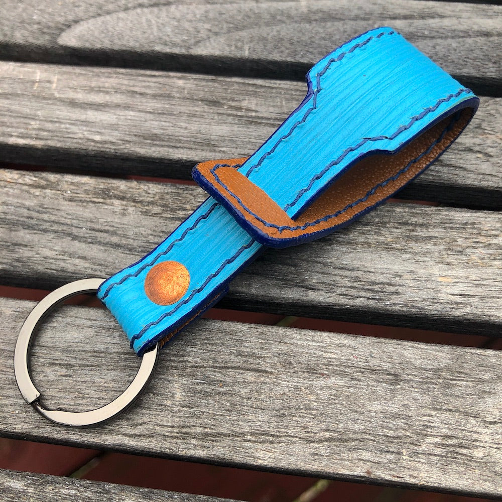 Leather key rings, key fobs, key holders, keychains.