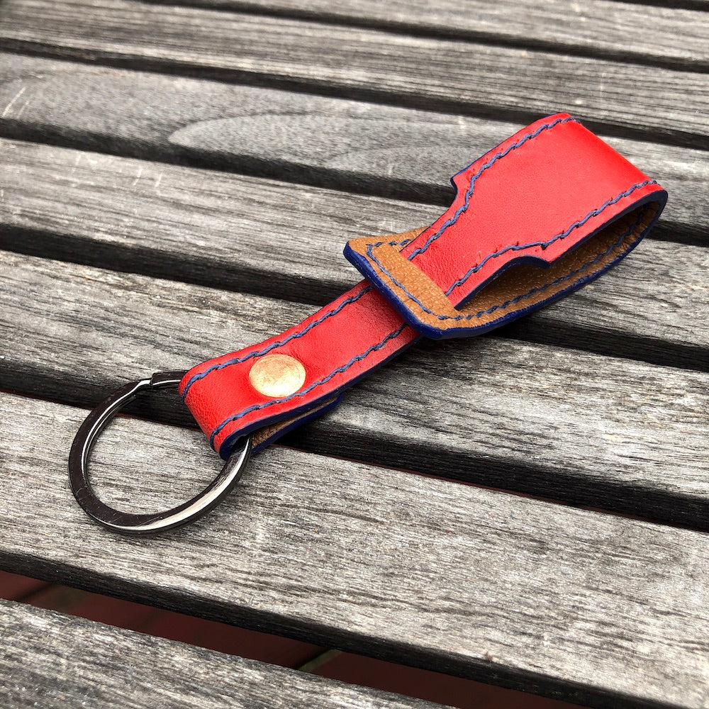 Leather key rings, key fobs, key holders, keychains.