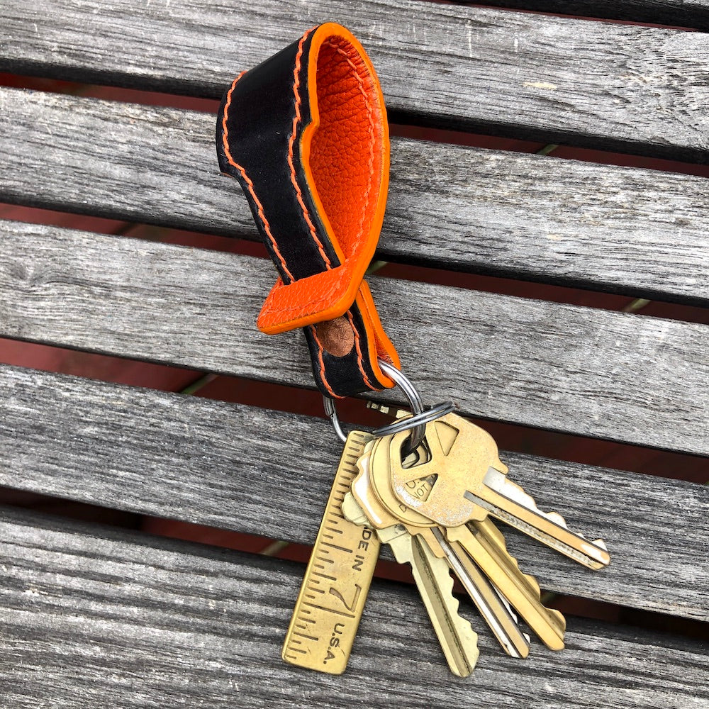 Leather key rings, key fobs, key holders, keychains.