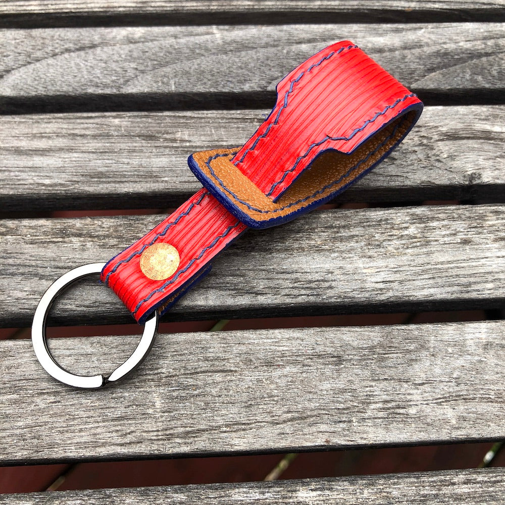 Leather key rings, key fobs, key holders, keychains.