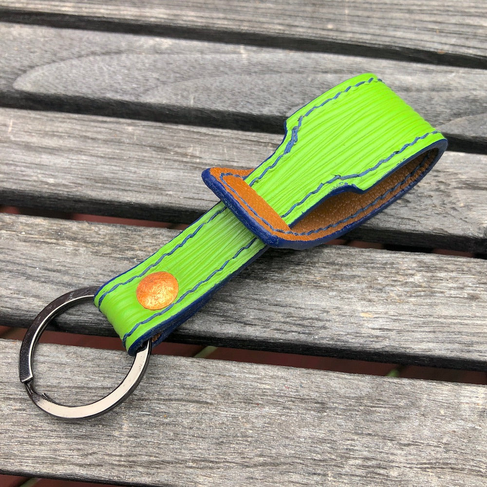 Leather key rings, key fobs, key holders, keychains.