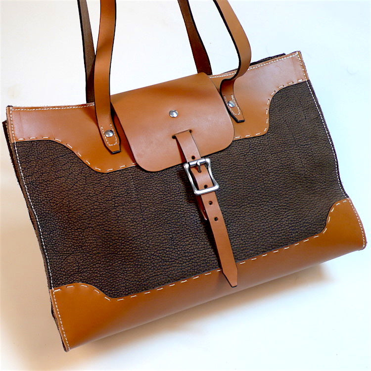 Leather tote bag, leather bag, travel day bag, computer bag.