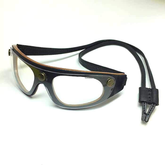 spex goggles Sunglasses with 3 lenses, black leather frame, leather riding goggles. – GARNY & Co