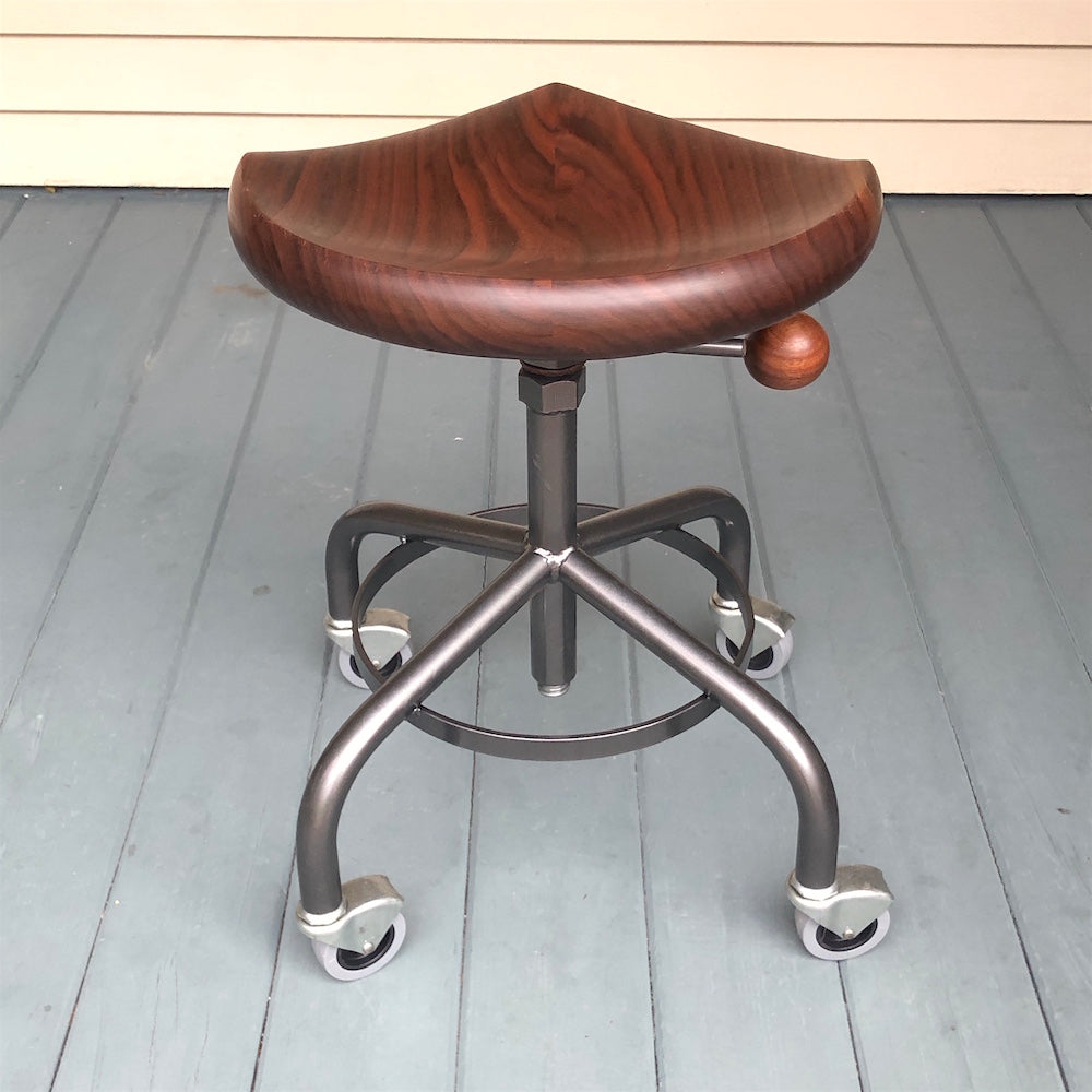 Stool with Metal Base - adjustable height - Black Walnut Guitar Stool - Custom Order