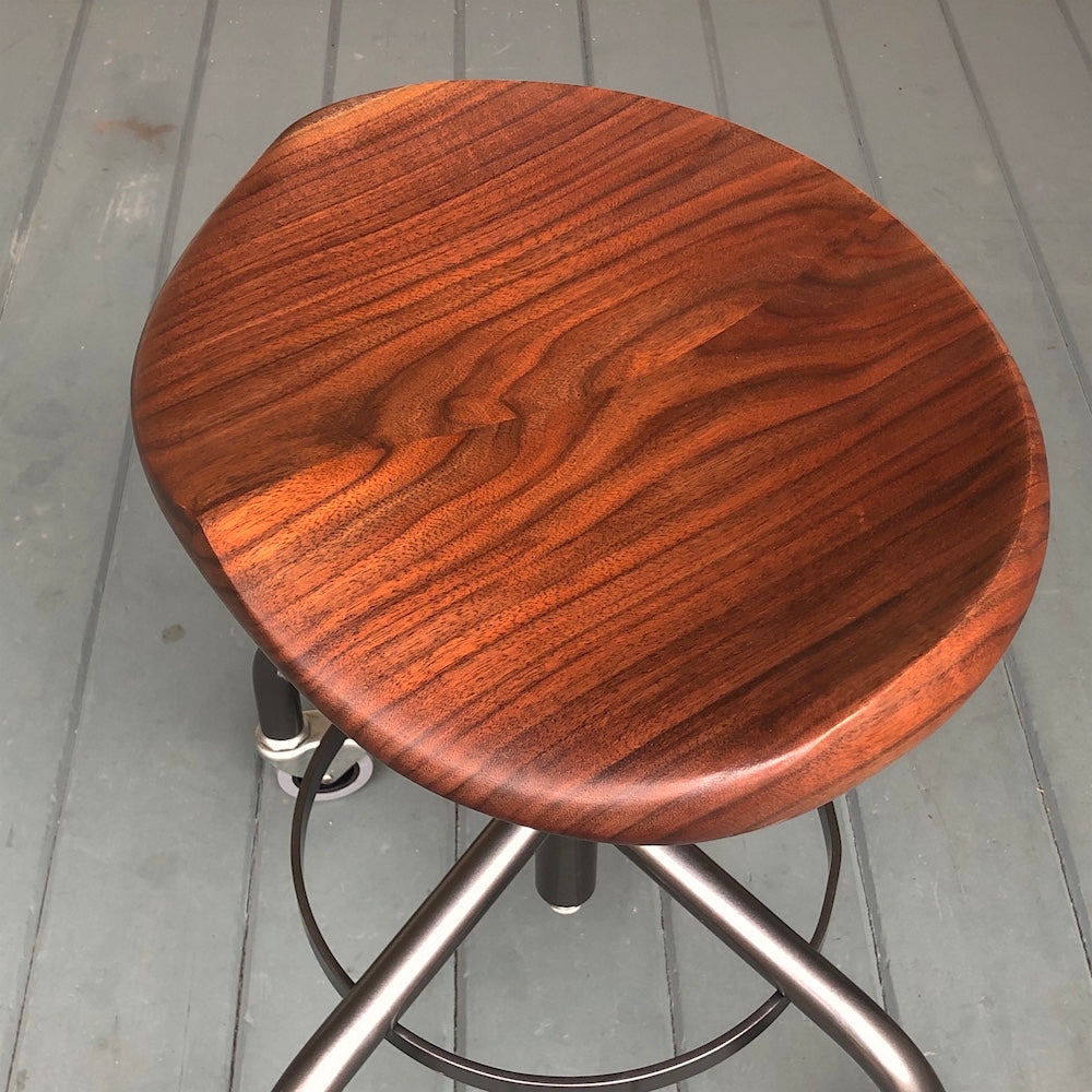 Stool with Metal Base - adjustable height - Cherry - Custom Order