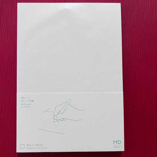 Midori MD Notebook A5 – Soft Cover, 176 – Dotted Grid (Dot-Grid) Cream/Ivory