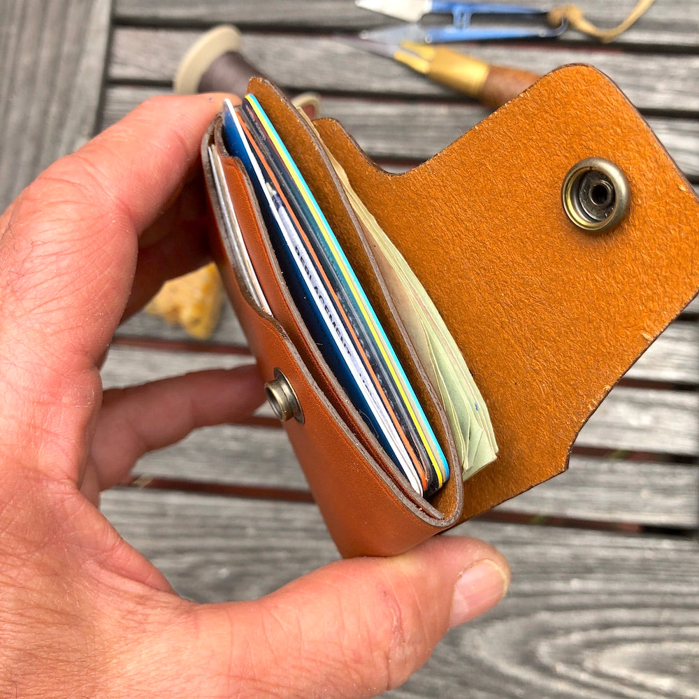Minimalist Leather Wallet with snap closure, EDC Wallet, GARNY No. 11
