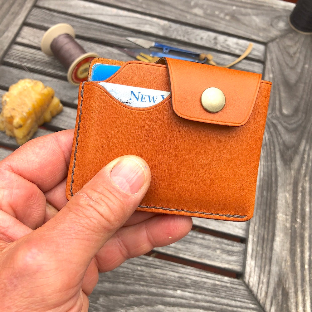 Minimalist Leather Wallet with snap closure, EDC Wallet, GARNY No. 11