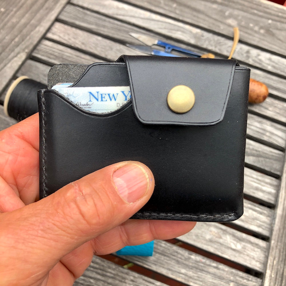 Minimalist Leather Wallet with snap closure, EDC Wallet, GARNY No. 11
