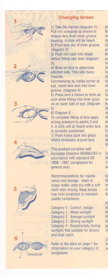 Aviator Goggles - Replacement Parts for Ref. 4600/4601/4602 Goggles