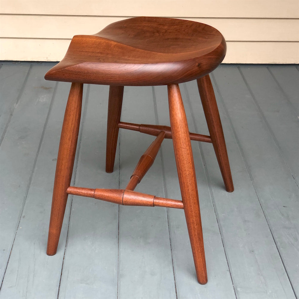Stool 18", Black Walnut Guitar Stool - Horseshoe seat - one is ready to ship