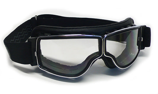 T2 Black Chrome Goggles, Aviator Goggle by Leon Jeantet Pilot Goggles 