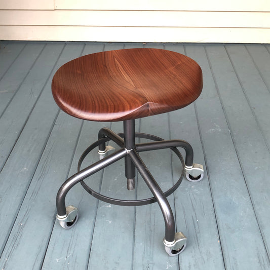 Stool with Metal Base - adjustable height - Black Walnut Guitar Stool - one is ready to ship