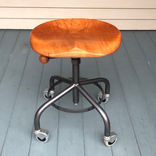 Stool with metal base, adjustable height stool, industrial stool, guitar stool, office chair, home office stool.