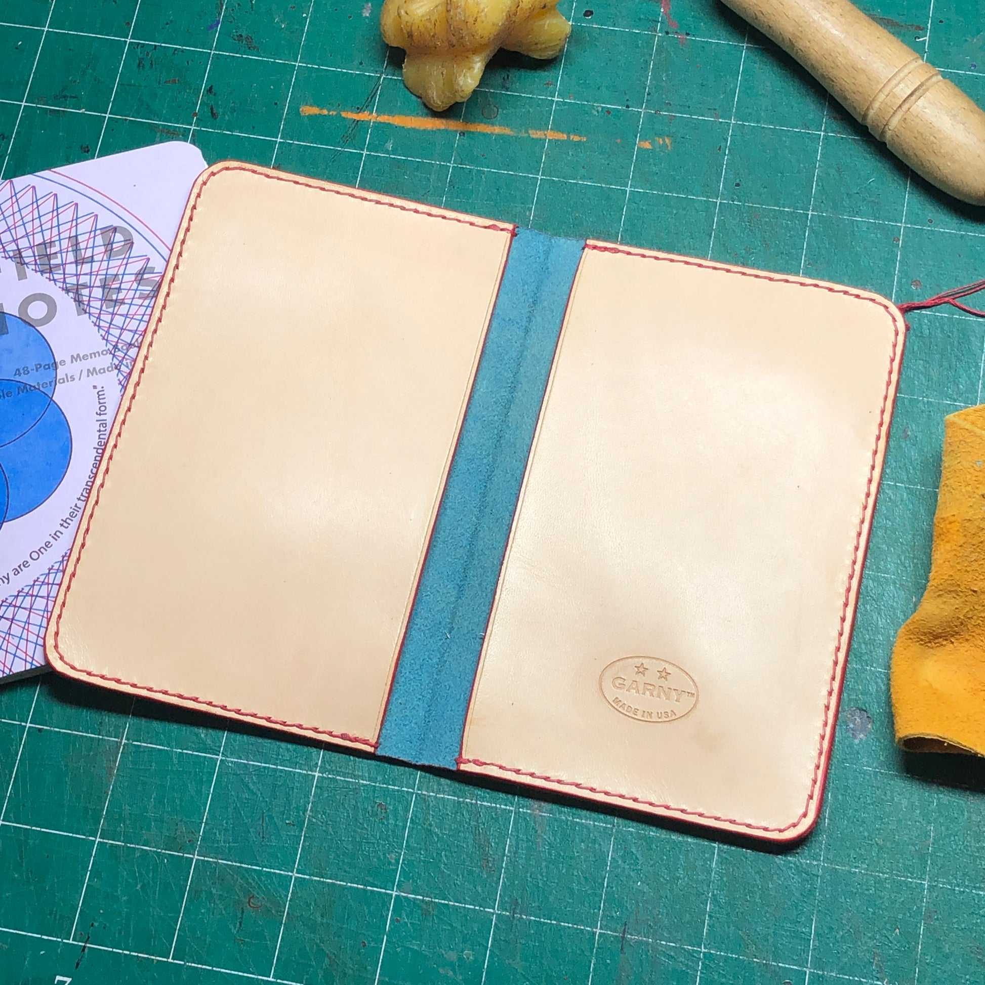 Hand stitched Leather Field Notes cover with 2 pockets. 