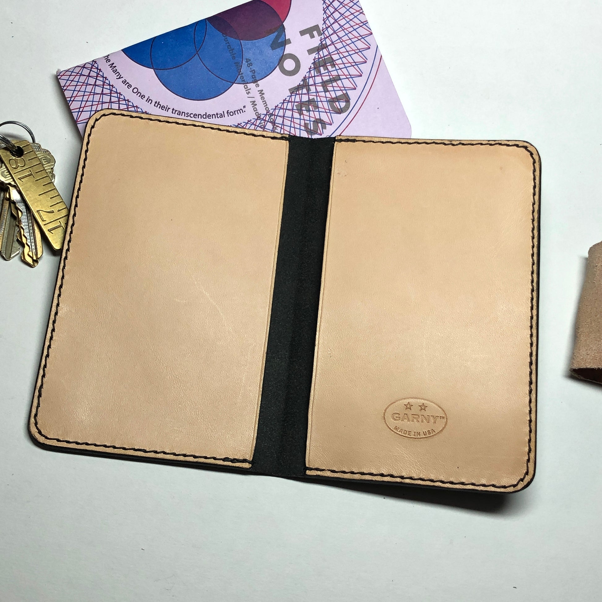 Leather Field Notes cover with 2 pockets. 