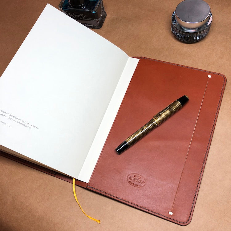 A5 Leather Notebook or Travel Journal Cover with 3 Pockets by GARNY