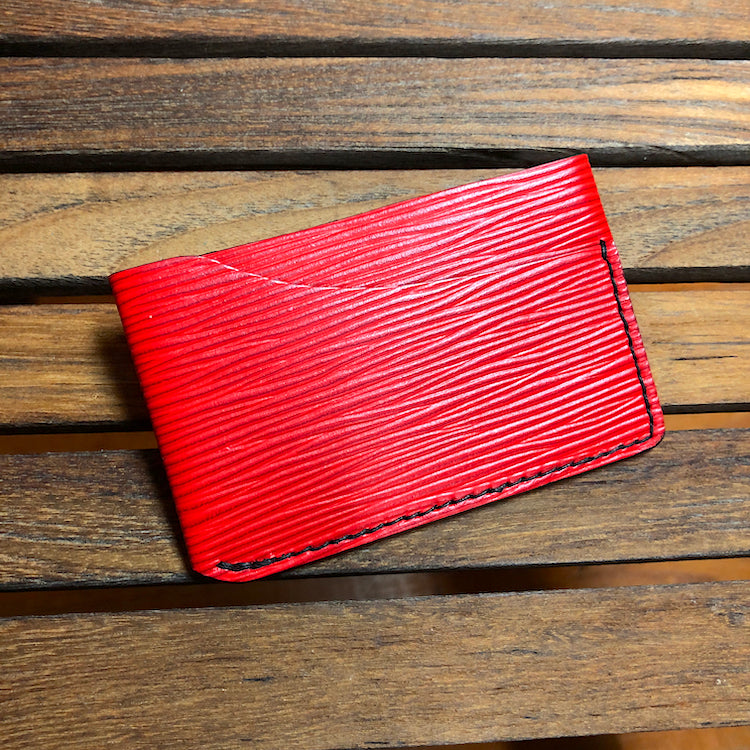 Red Minimalist Wallet, Leather Case, Everyday Carry, Wallet by GARNY