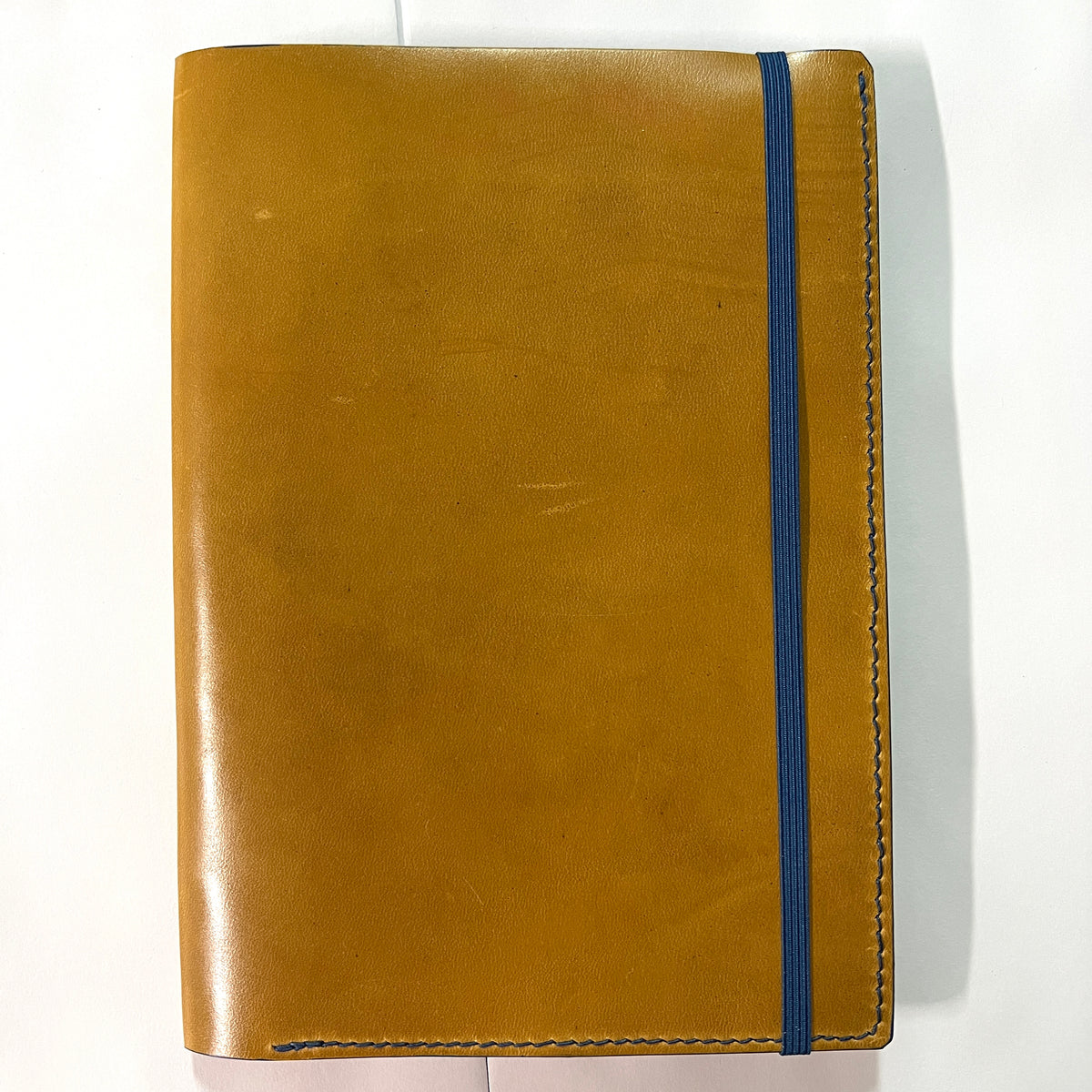 Horsehide Leather Notebook Cover, Handmade Journal Cover - A5 - with 3 Pockets