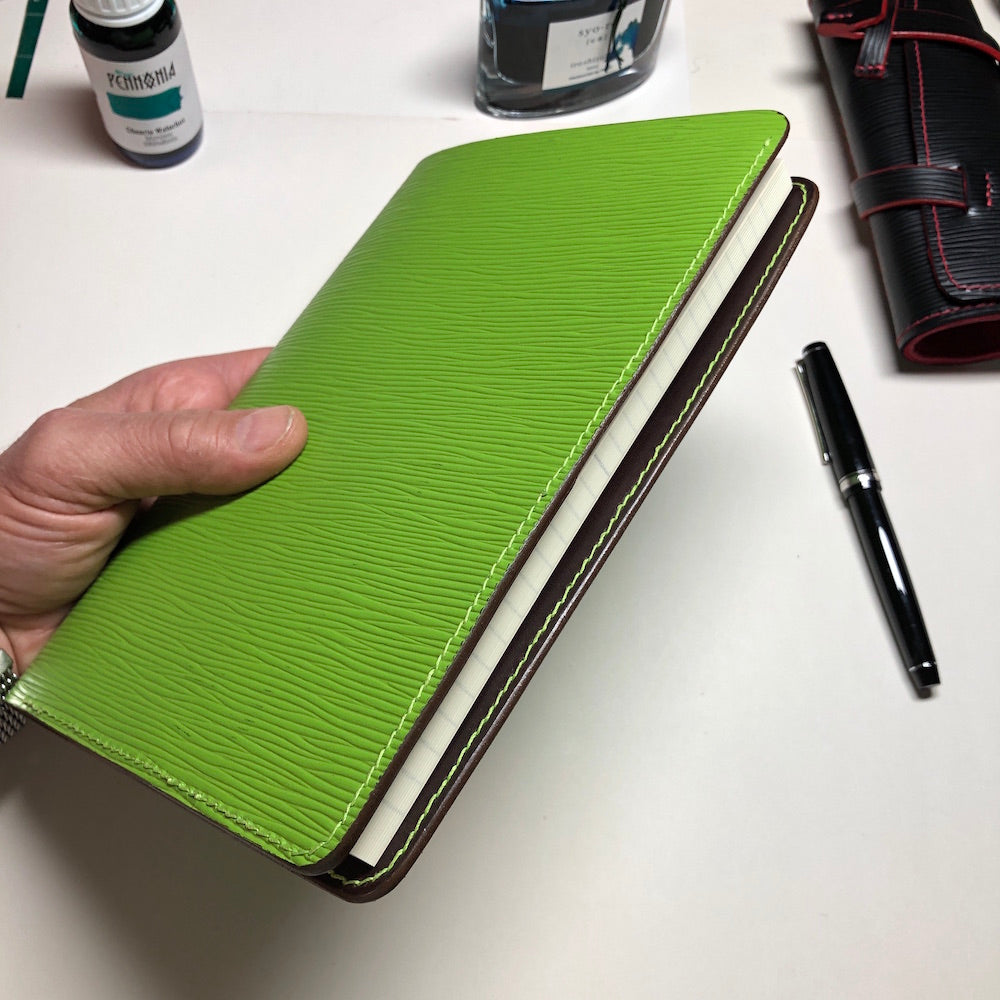 Journal Cover, EPI Leather Notebook Cover -A5- with 3 Pockets