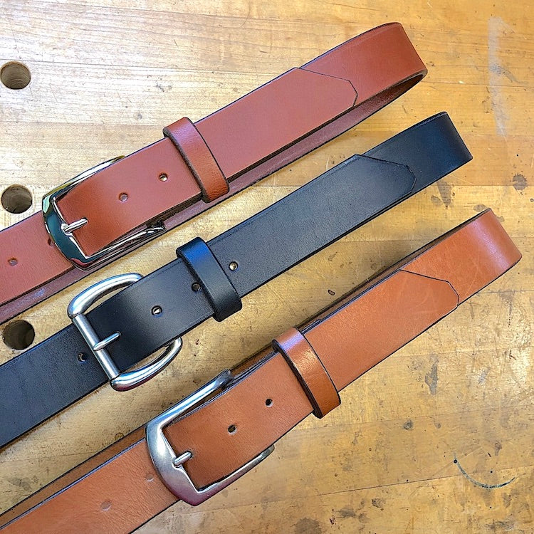Leather Belt - Chestnut color leather belt with Nickel Plated Buckle. Belt for jeans.